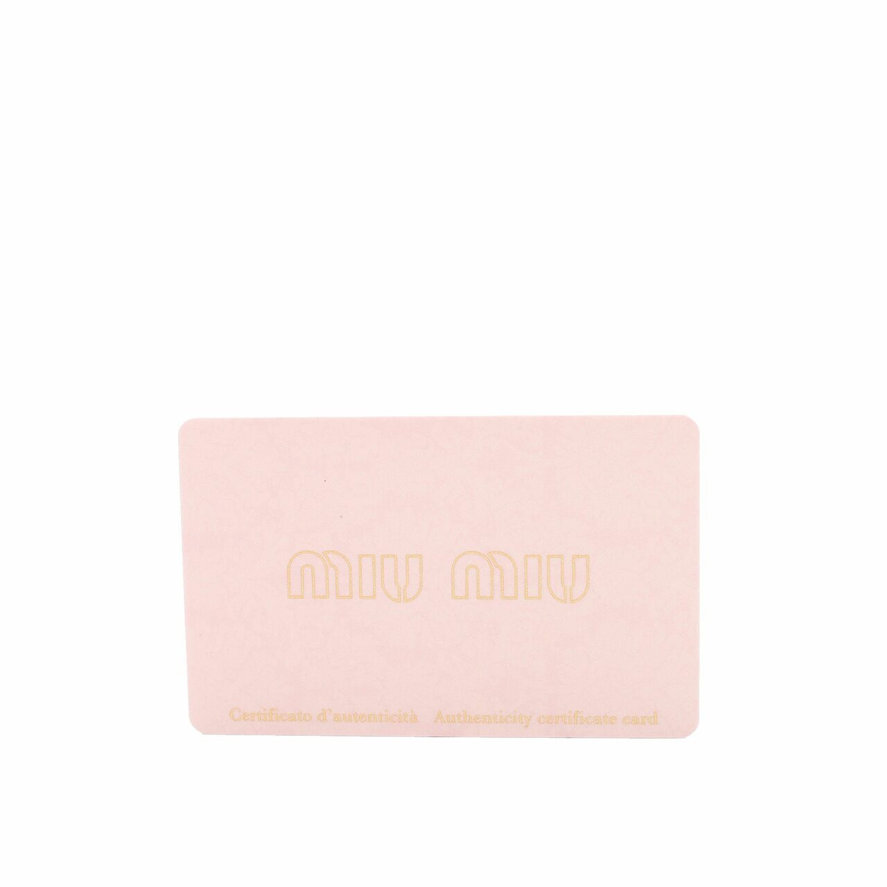 Miu Miu Matelasse Pirite Gold Leather Card Holder