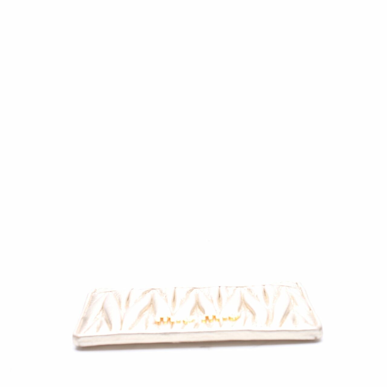 Miu Miu Matelasse Pirite Gold Leather Card Holder