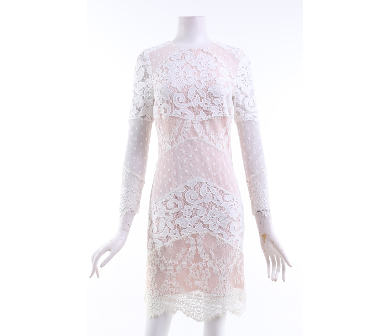 Alannah Hill White & Pink Lace Mini Dress