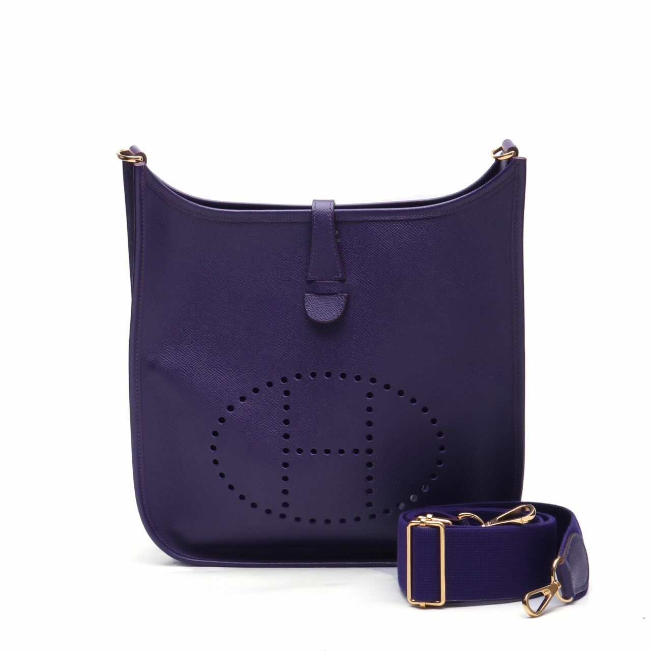 Hermes Evelyne III PM Iris Epsom GHW Stamp T