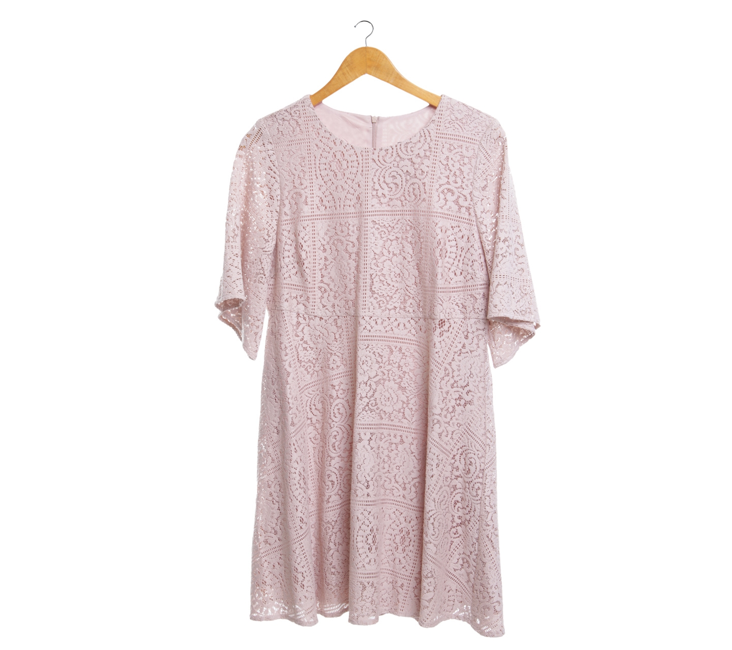 Zara Pink Lace Midi Dress