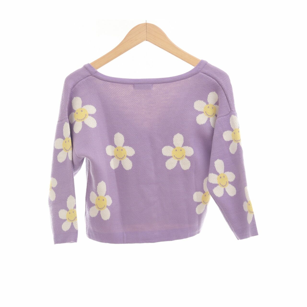 Noir Sur Blanc Lilac Floral Knit Cardigan