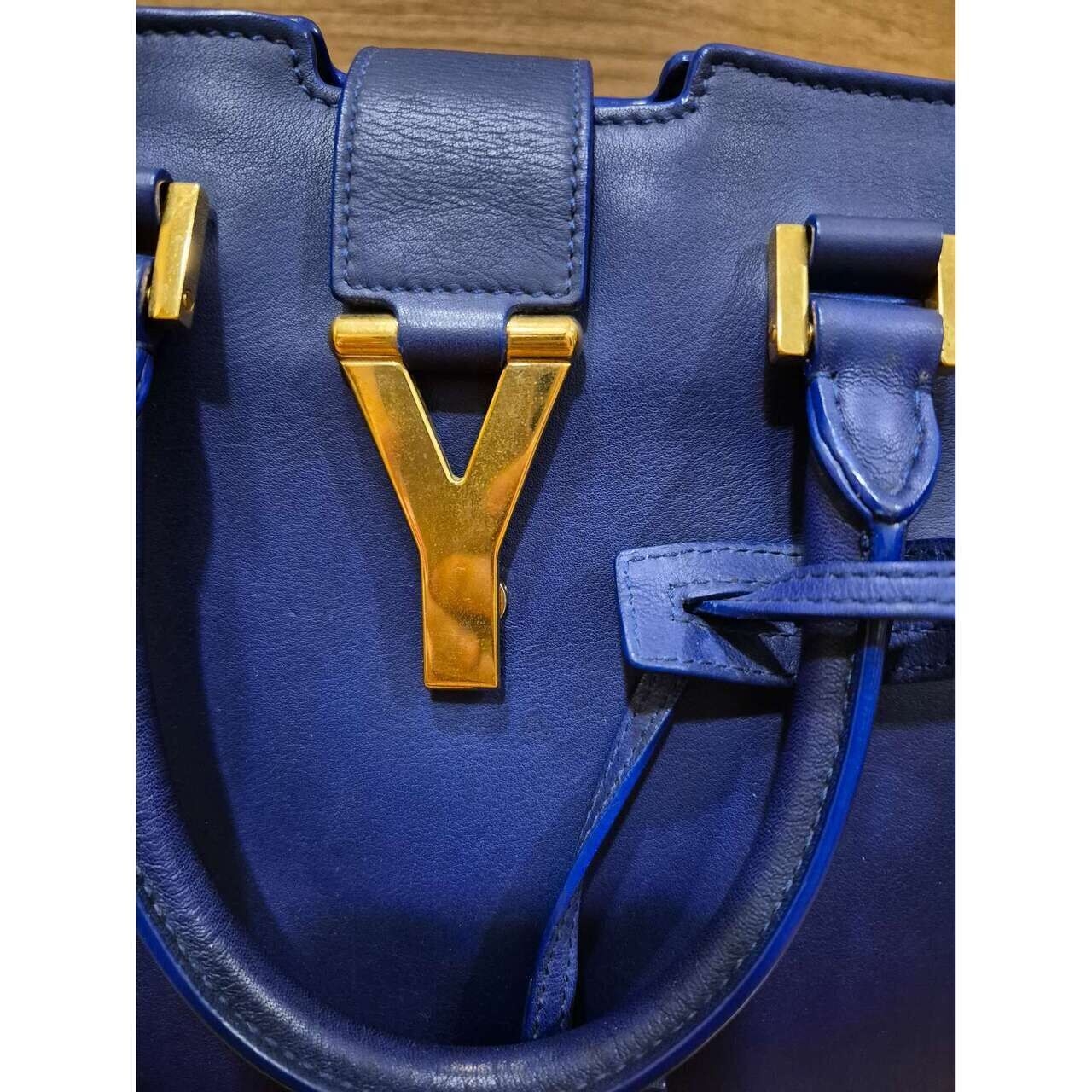 Yves Saint Laurent Cabas Y Blue Handbag