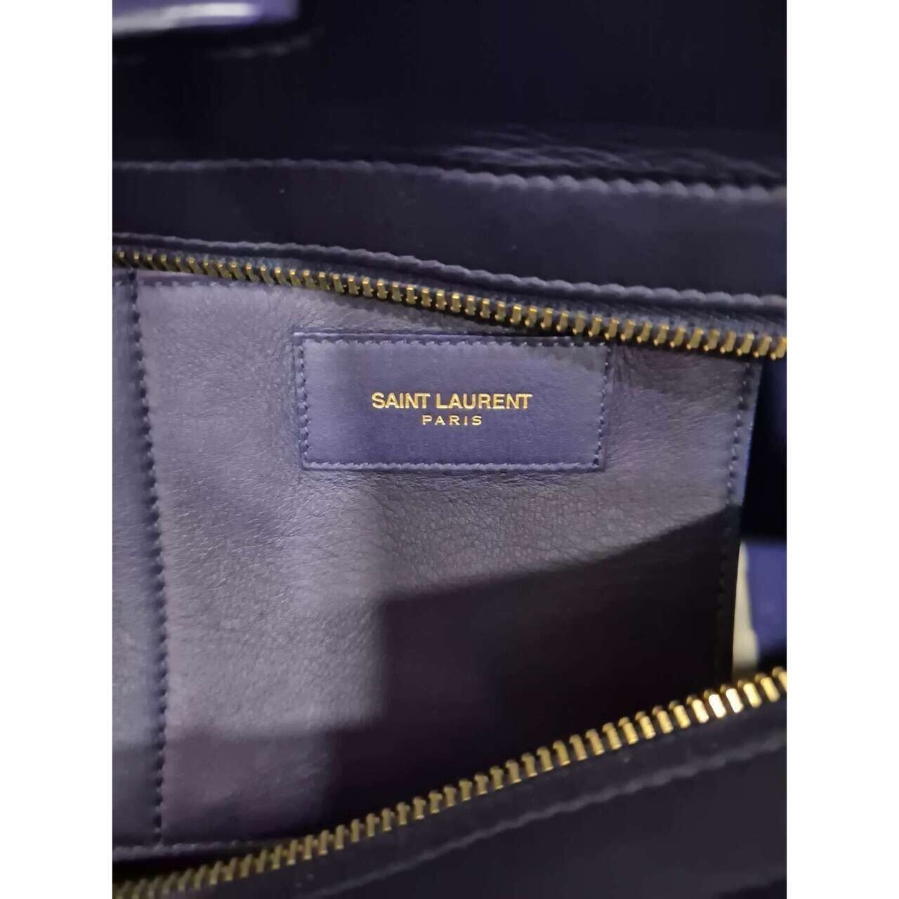 Yves Saint Laurent Cabas Y Blue Handbag