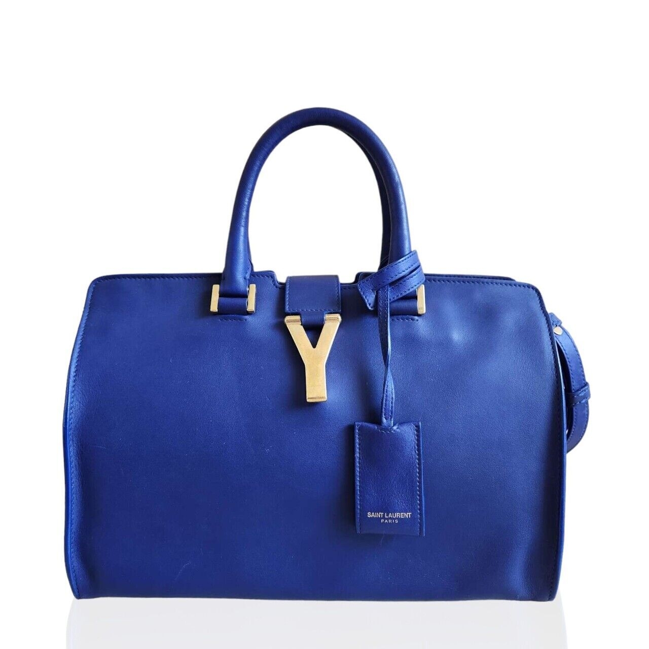 Yves Saint Laurent Cabas Y Blue Handbag