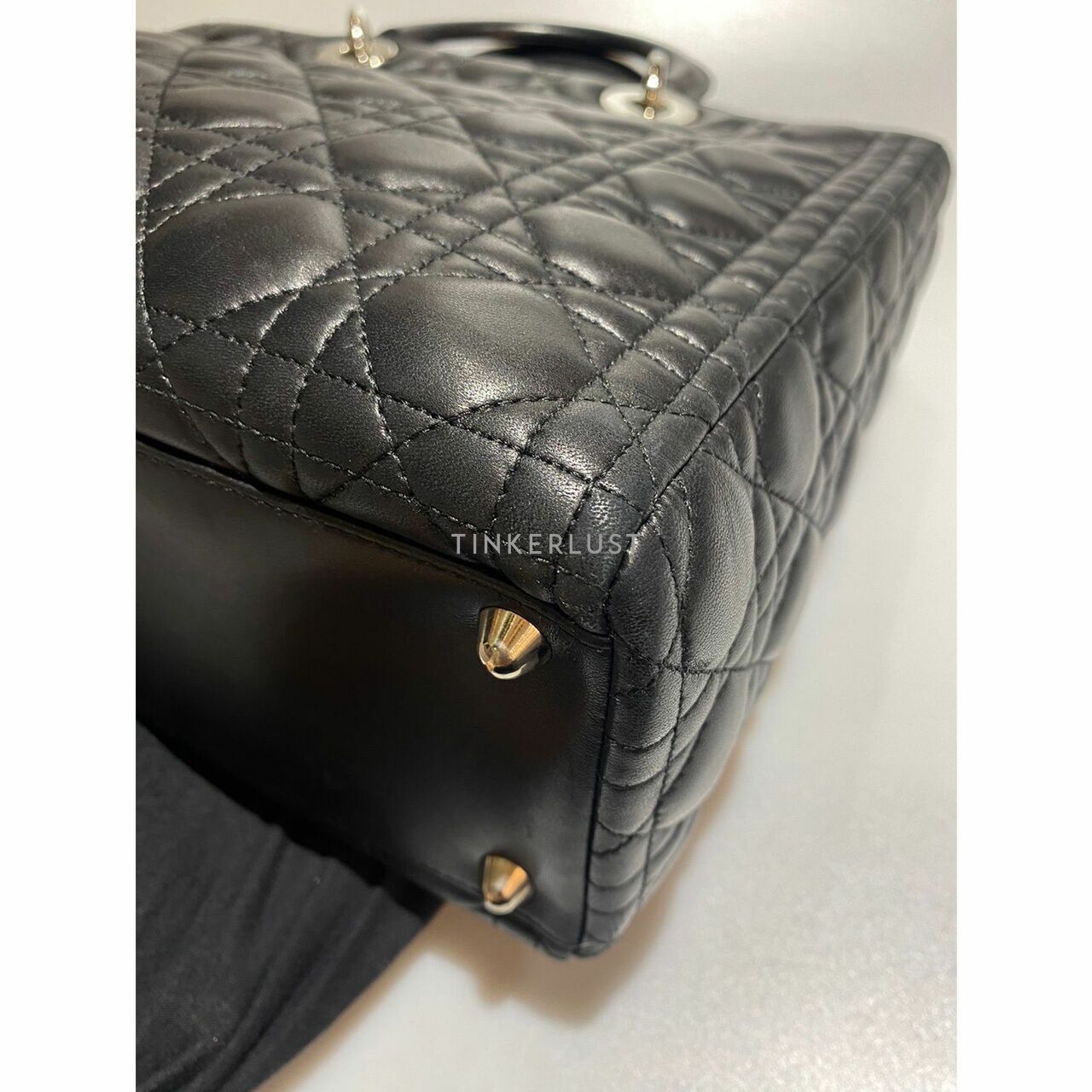 Christian Dior Lady Dior Large in Black Lambskin Satchel