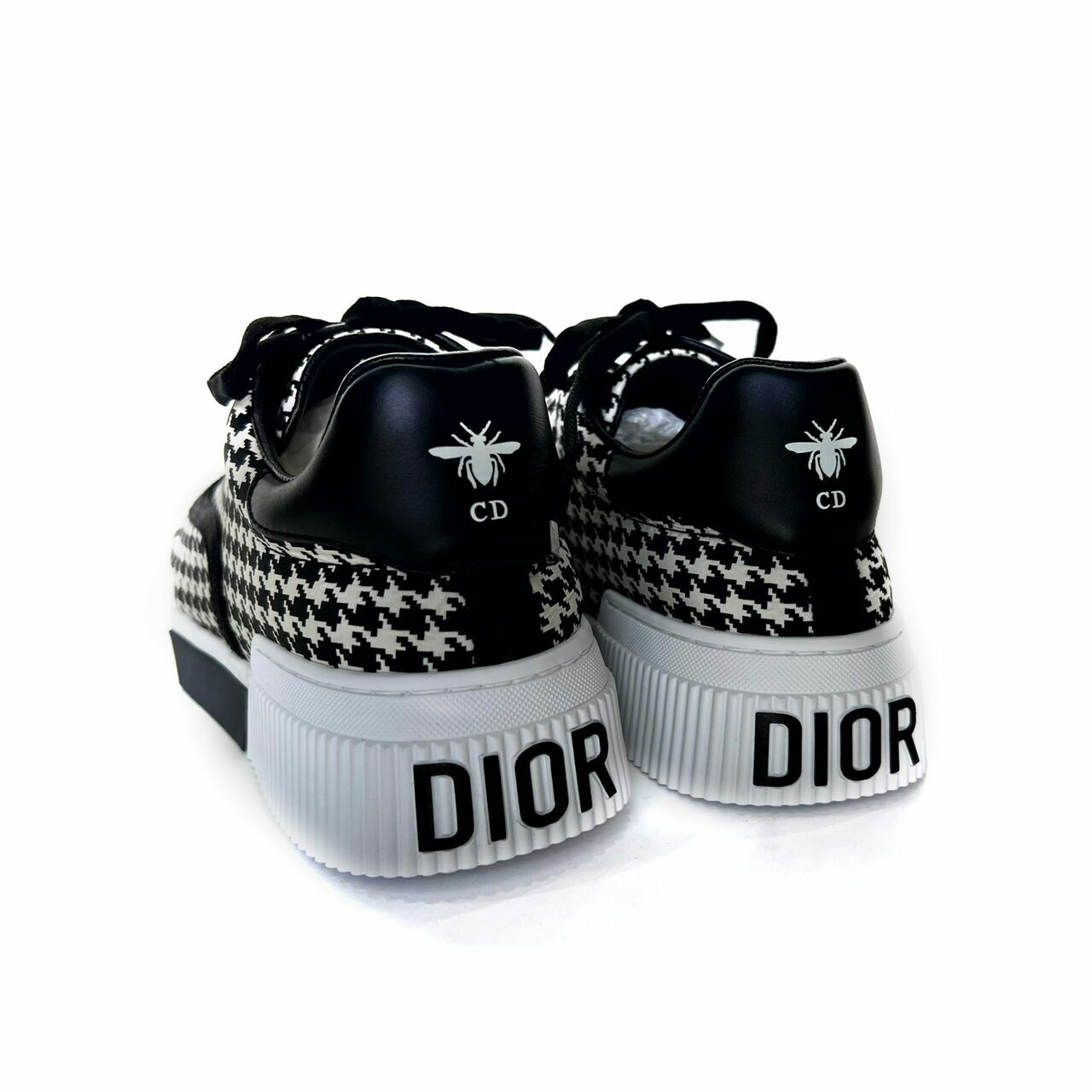 Christian Dior White Houndstooth Sneakers