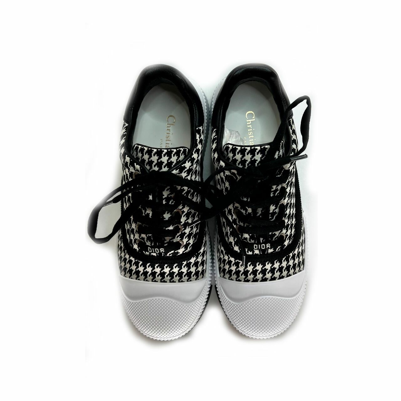 Christian Dior White Houndstooth Sneakers