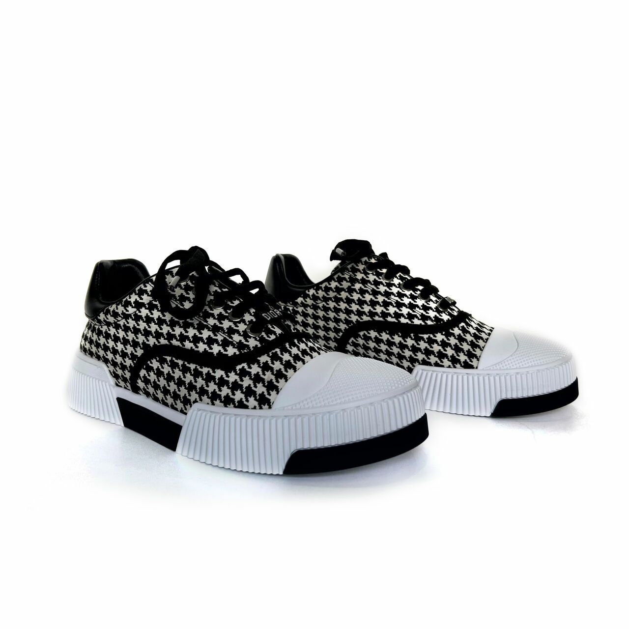 Christian Dior White Houndstooth Sneakers