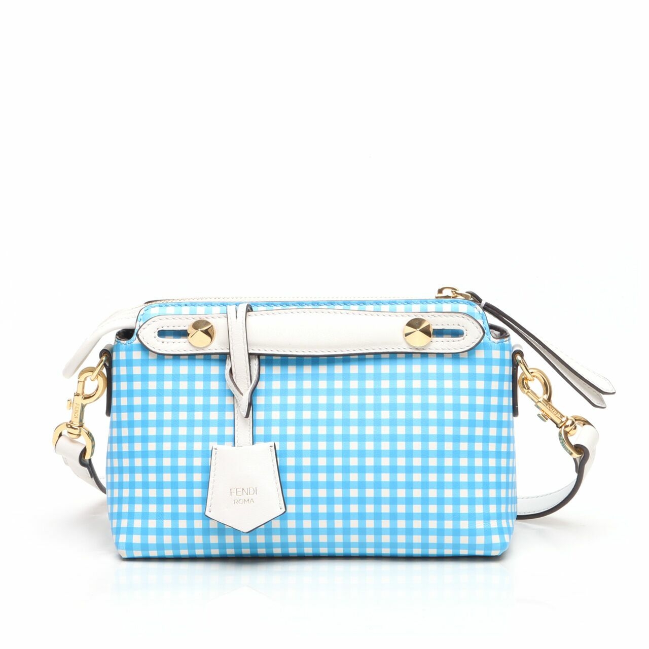 Fendi By the way Mini in Square Pattern Blue LGHW  Sling Bag