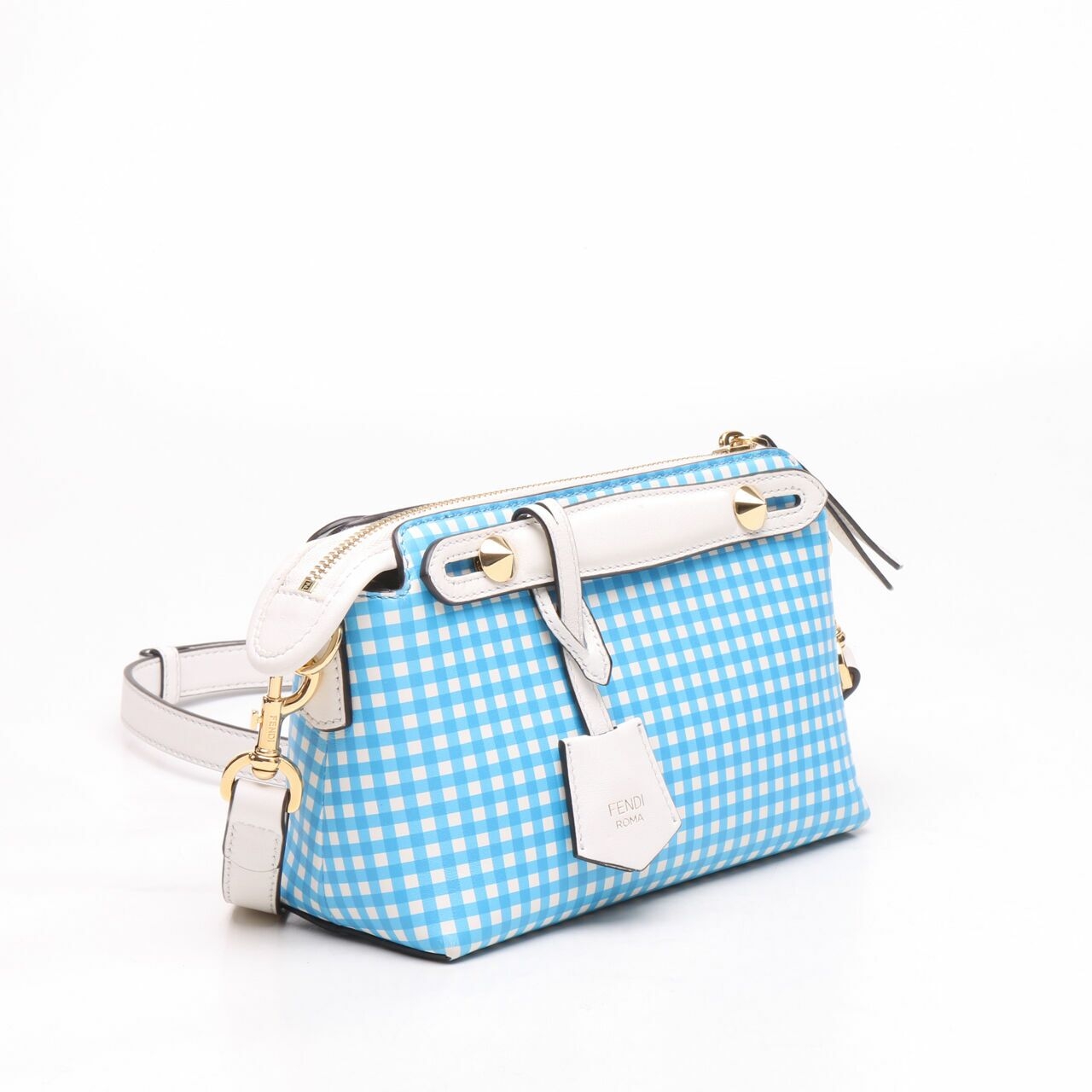 Fendi By the way Mini in Square Pattern Blue LGHW  Sling Bag