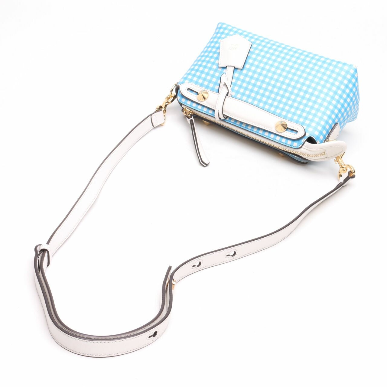 Fendi By the way Mini in Square Pattern Blue LGHW  Sling Bag