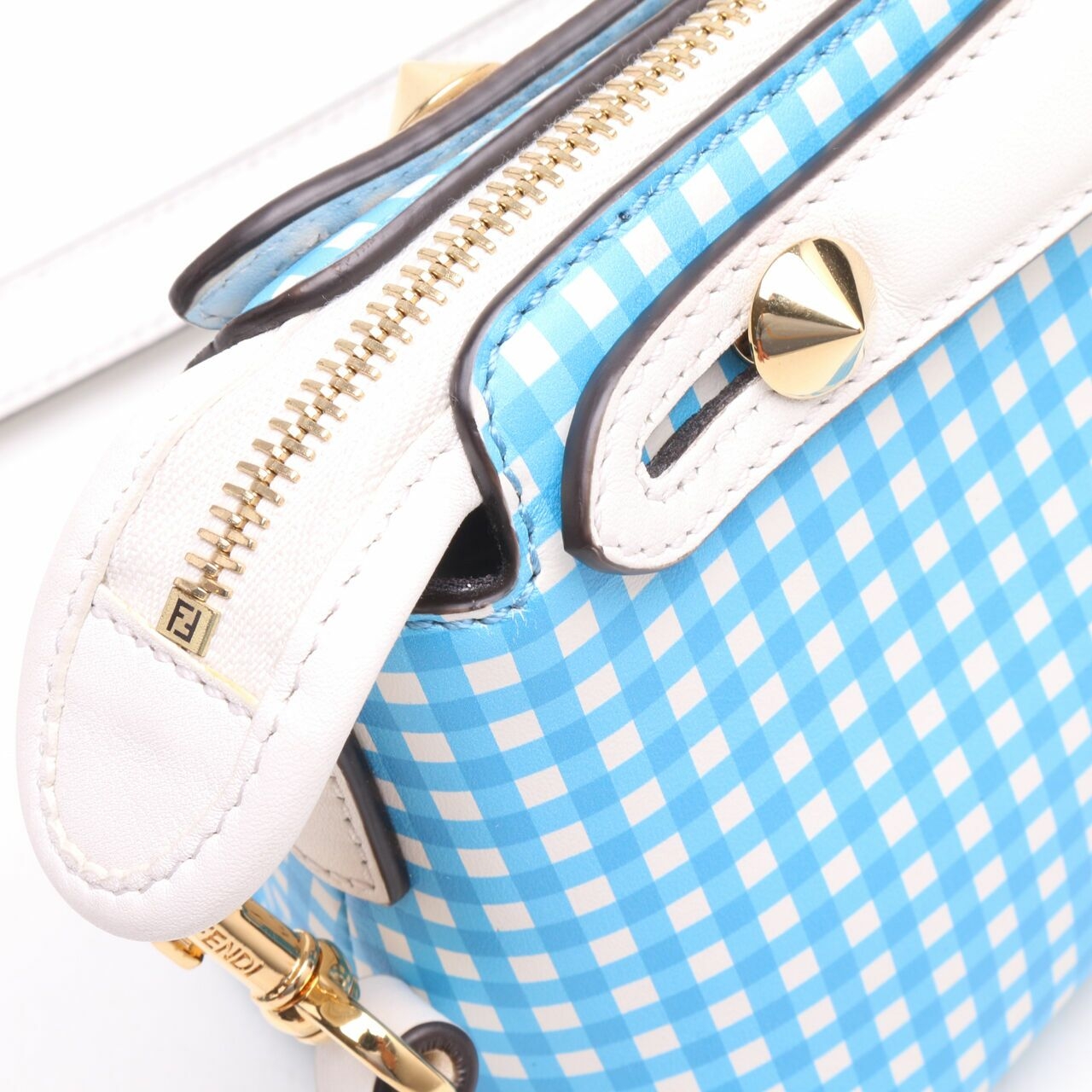 Fendi By the way Mini in Square Pattern Blue LGHW  Sling Bag