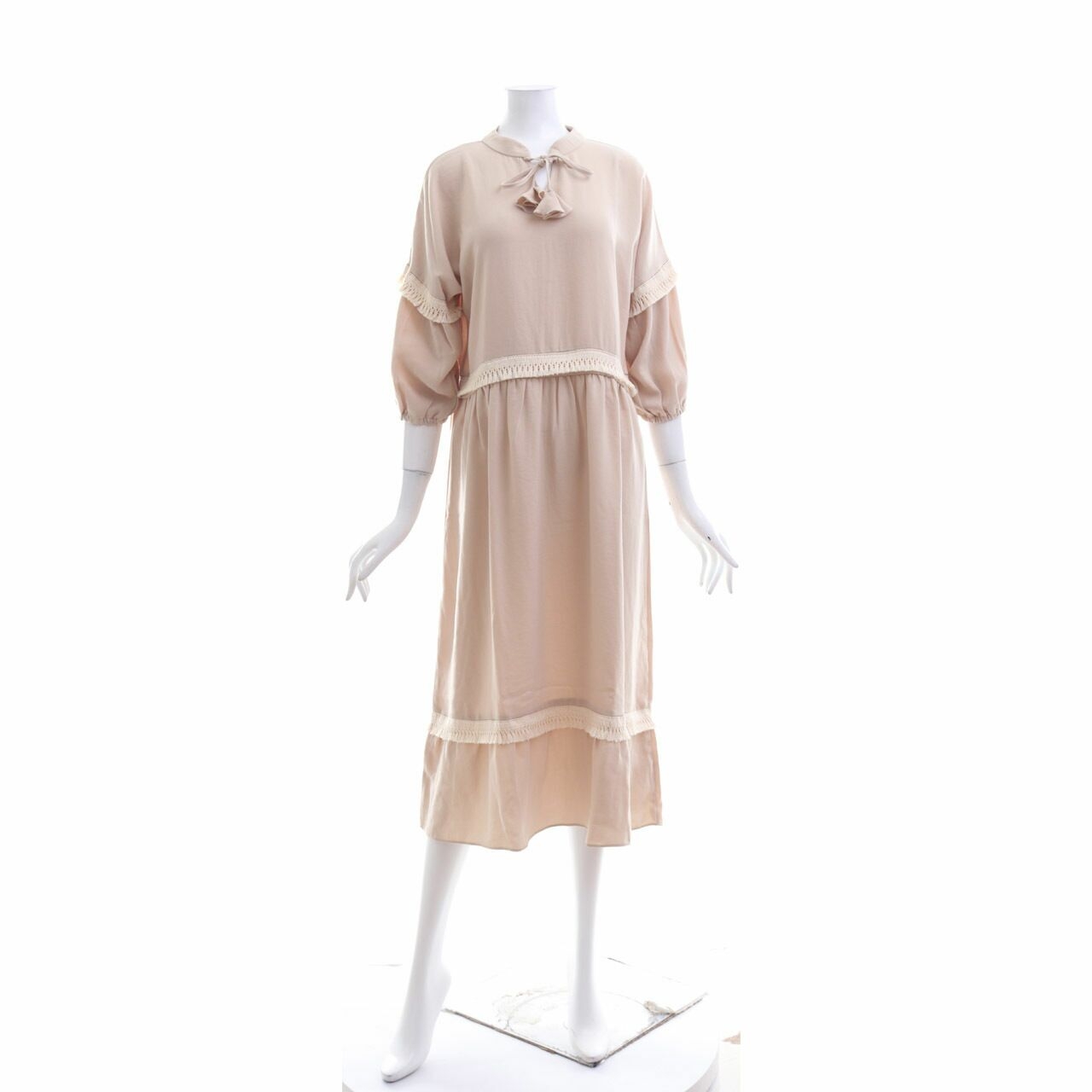 Cotton Ink Studio Beige Midi Dress