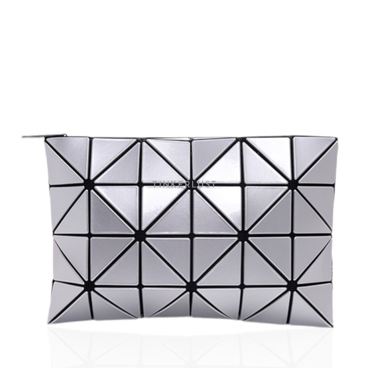 Bao Bao Issey Mesh Detailed in Silver Clutch