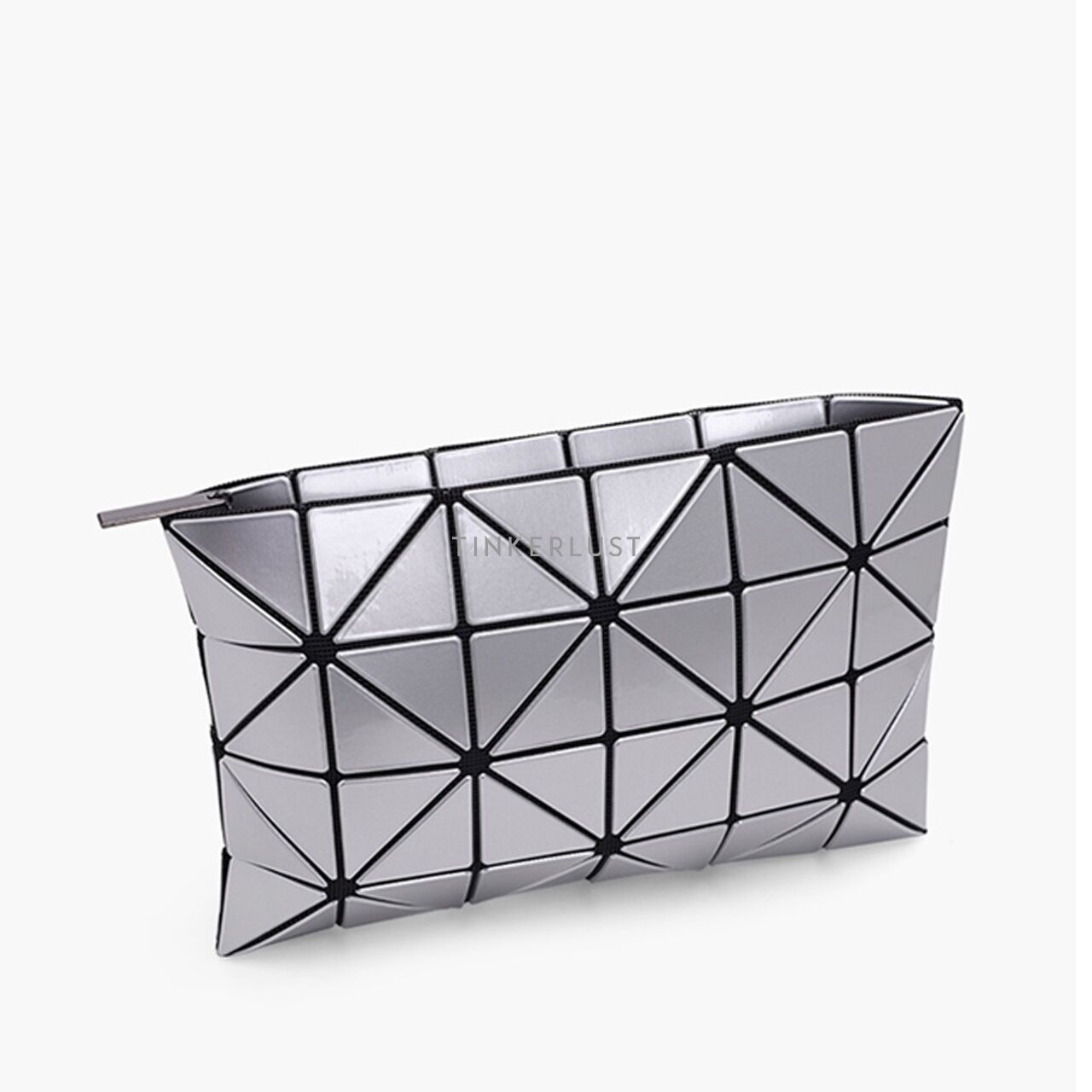 Bao Bao Issey Mesh Detailed in Silver Clutch