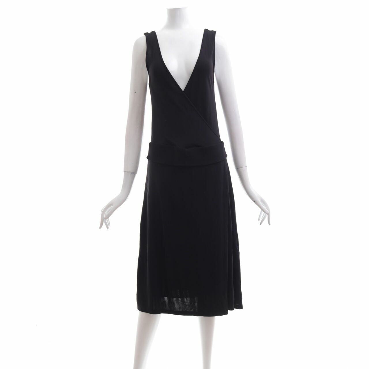 Emporio Armani Black Draped Mini Dress