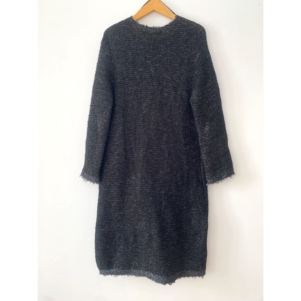 Zara Knit Black Silver Metallic Sequin Cardigan