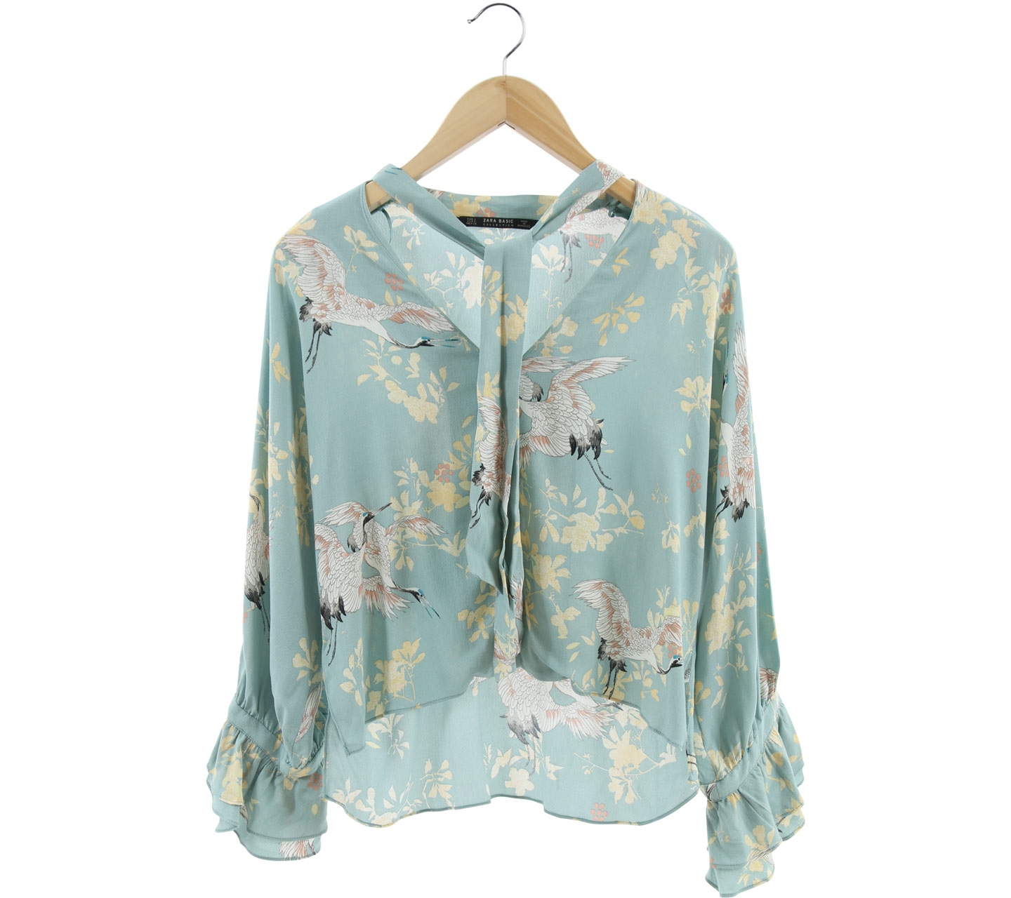 Zara Green Floral Blouse