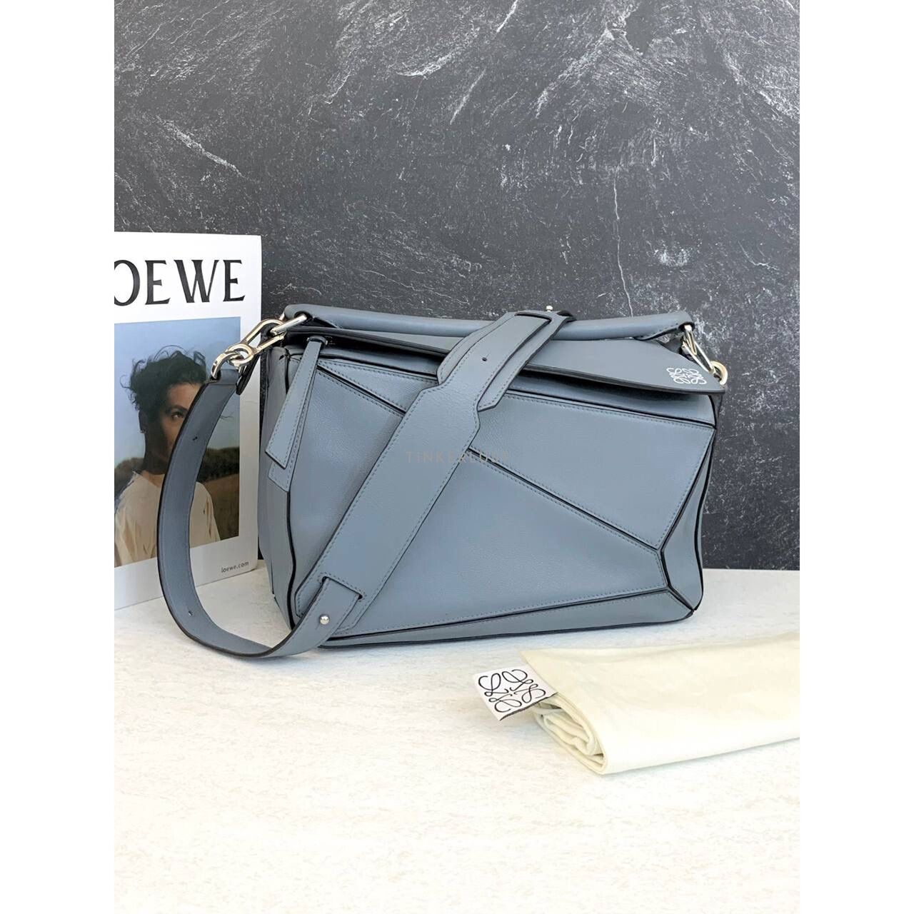 Loewe Puzzle Medium Blue SHW 2018 Satchel Bag