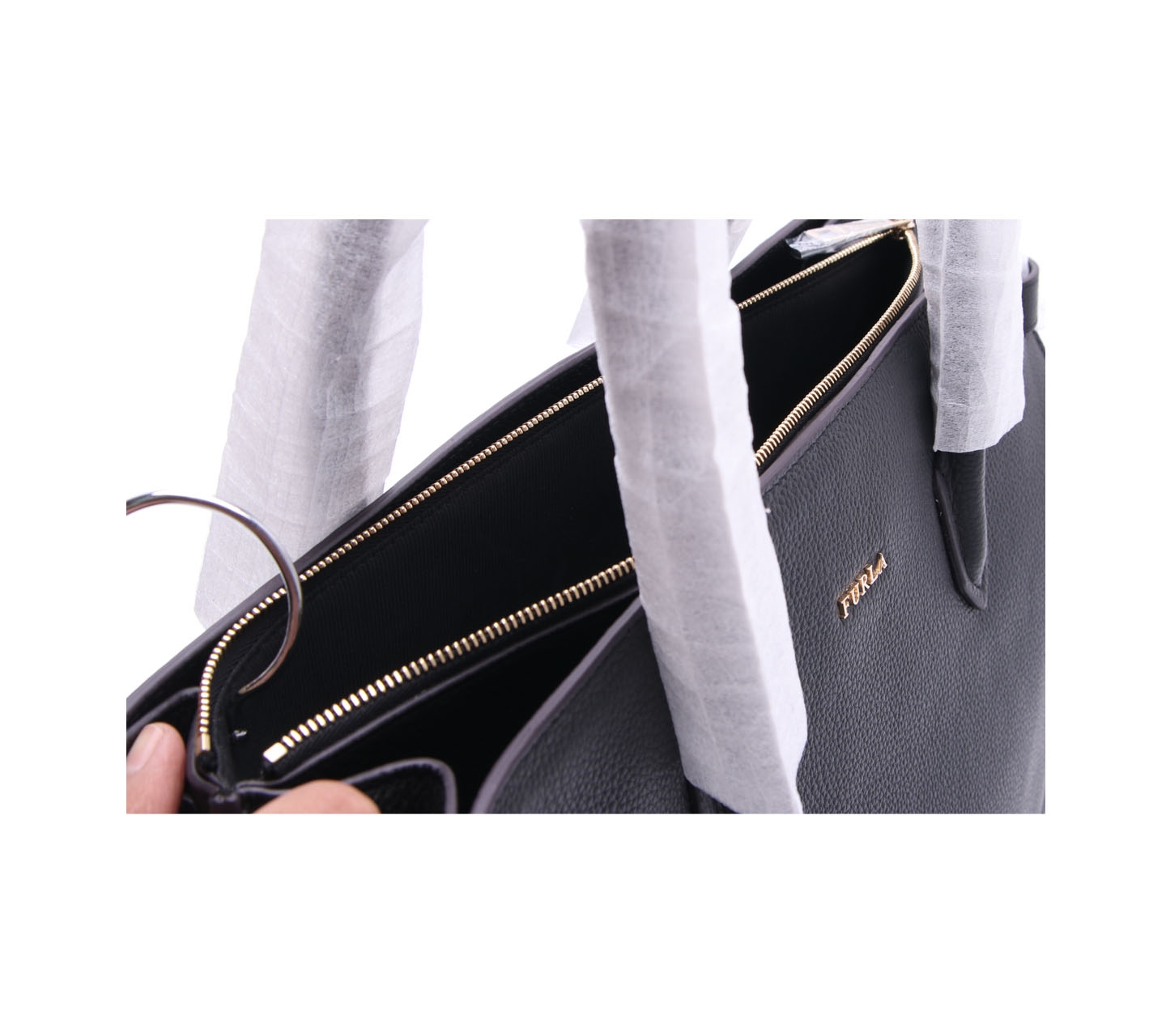 Furla Pin Large Black Shoulder Bag