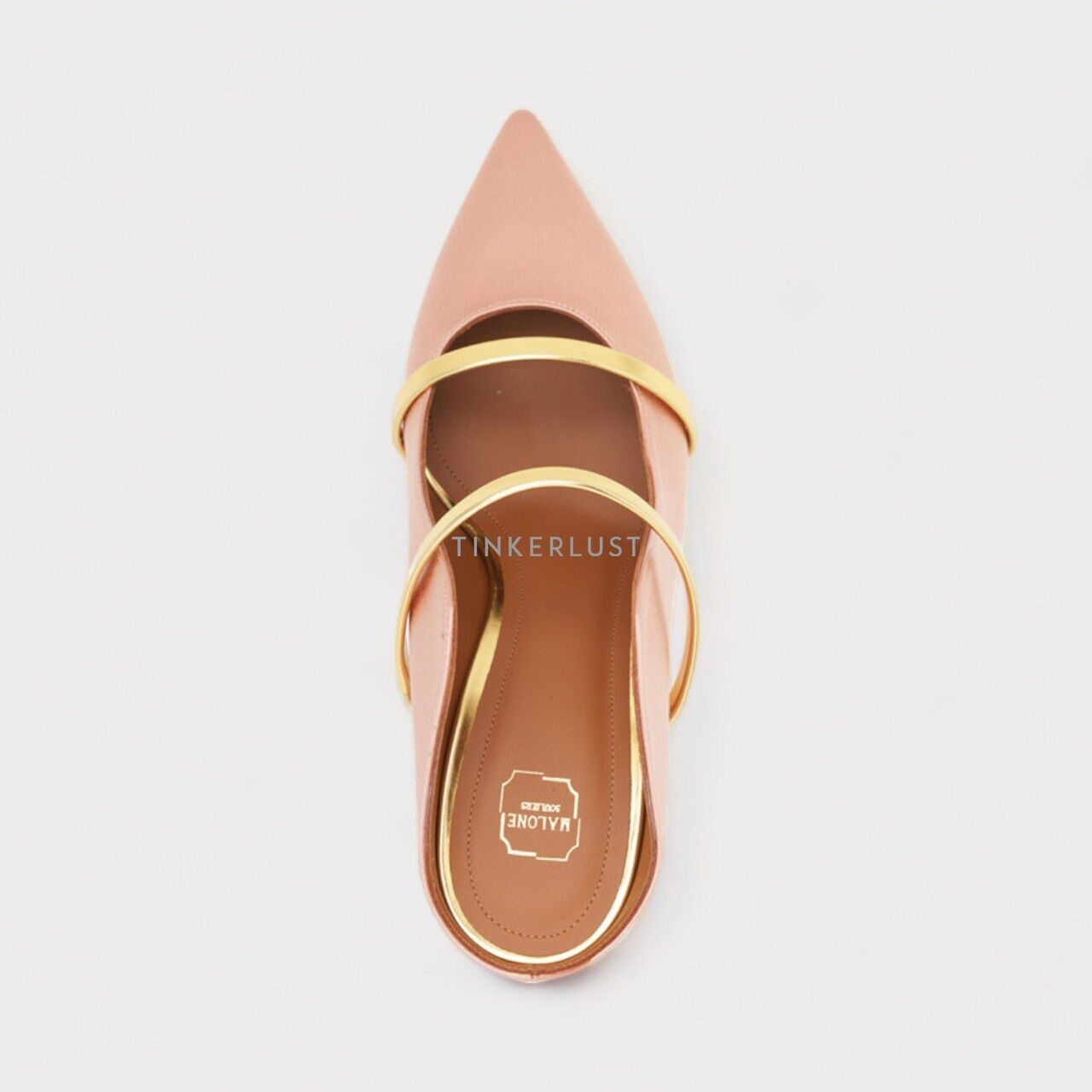 MALONE SOULIERS Maureen Pumps 70mm in Blush Satin/Gold