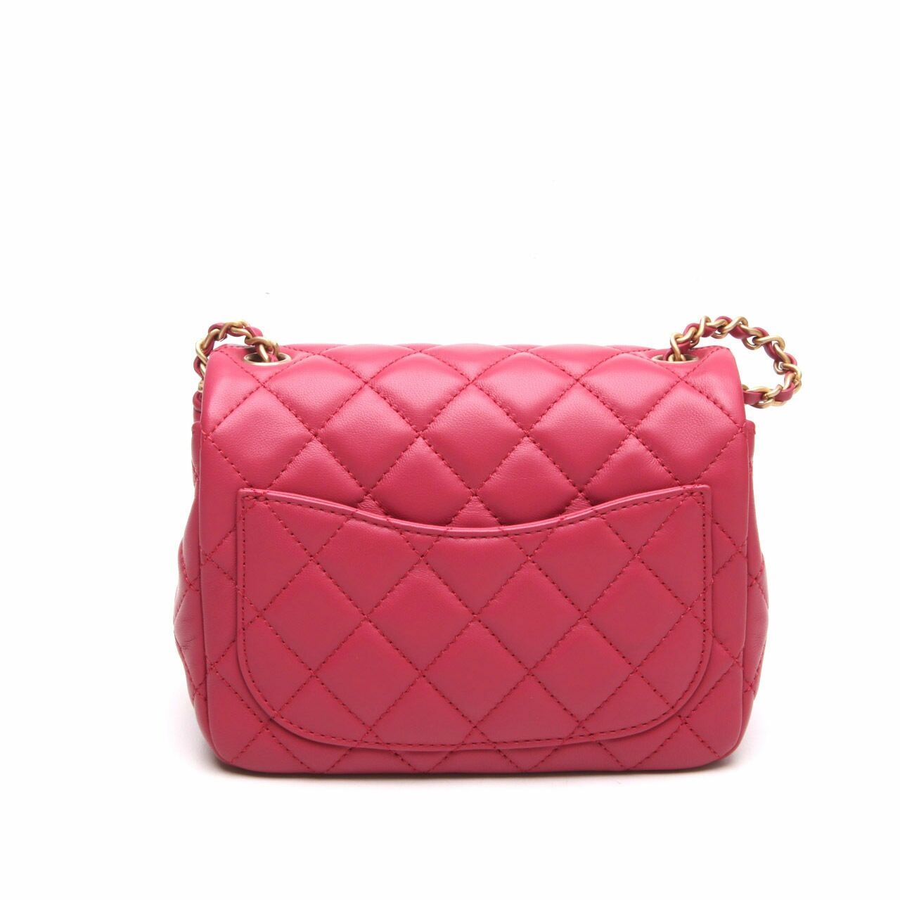 Chanel Maroon Lambskin CC Pearl Crush Mini Square Flap GHW Sling Bag