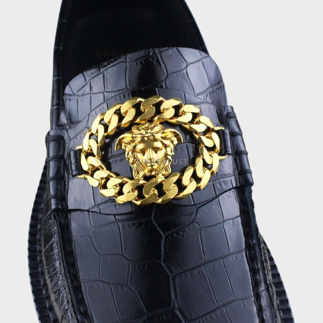 Versace Medusa Black Leather Loafers