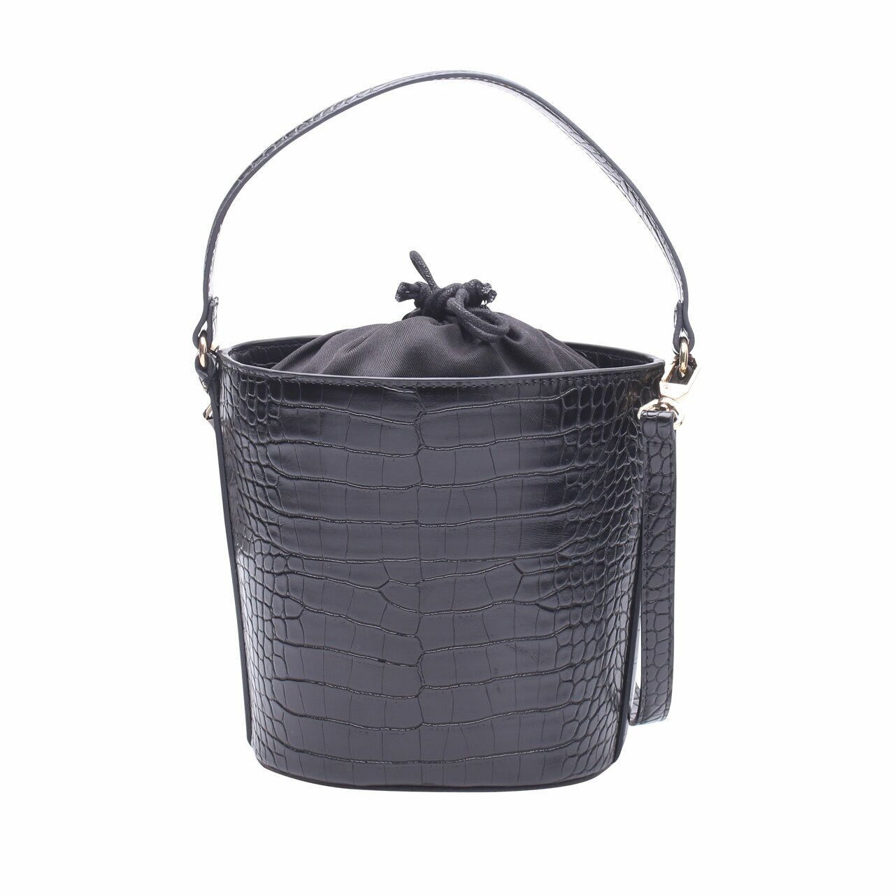 Mango Black Bucket Satchel