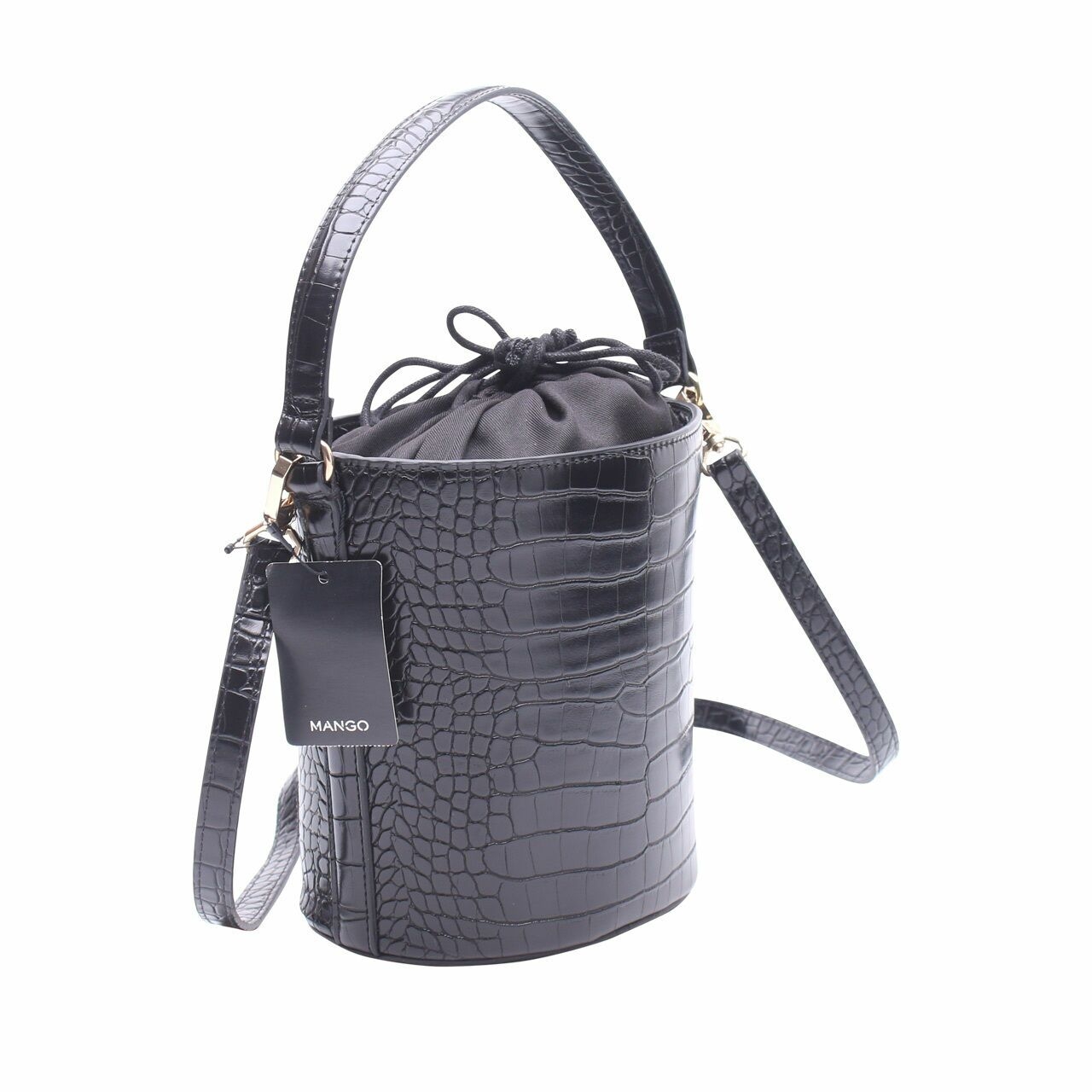 Mango Black Bucket Satchel