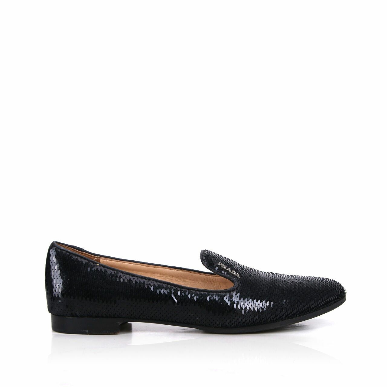 Prada Black Sequin Flats