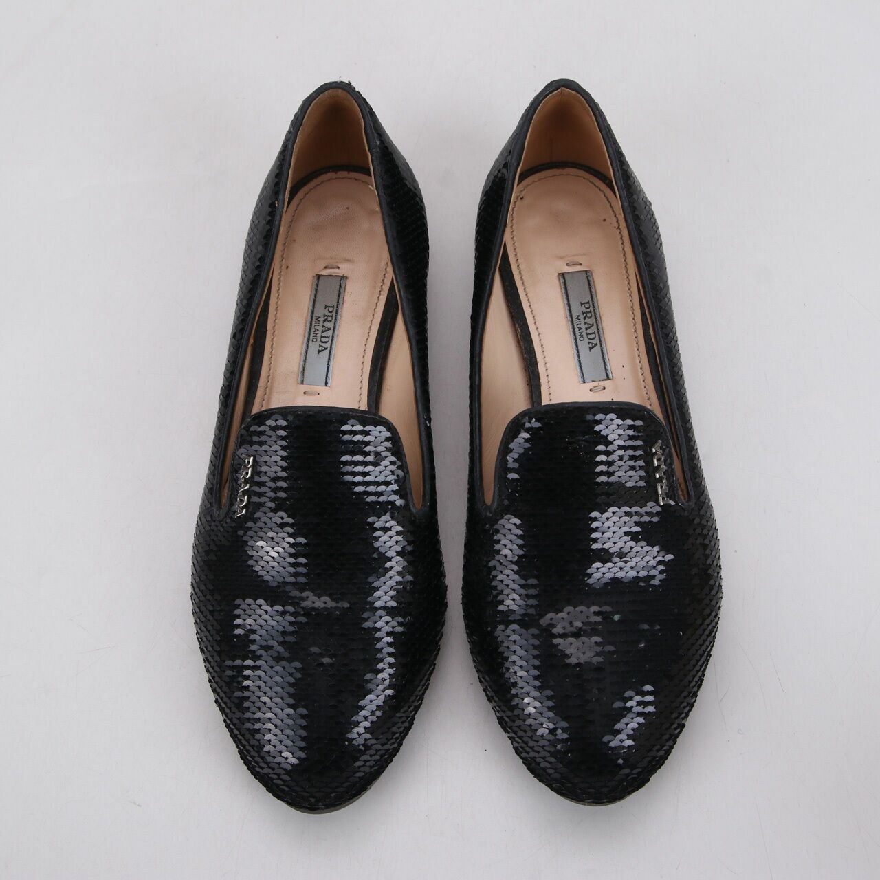 Prada Black Sequin Flats