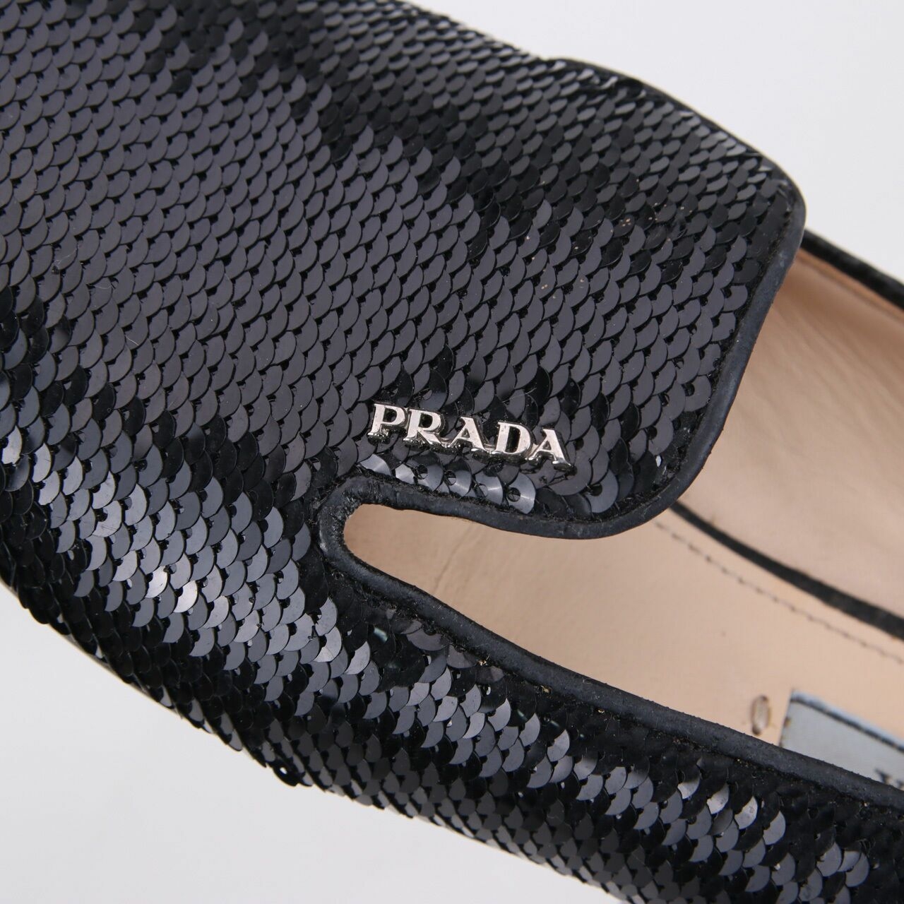 Prada Black Sequin Flats