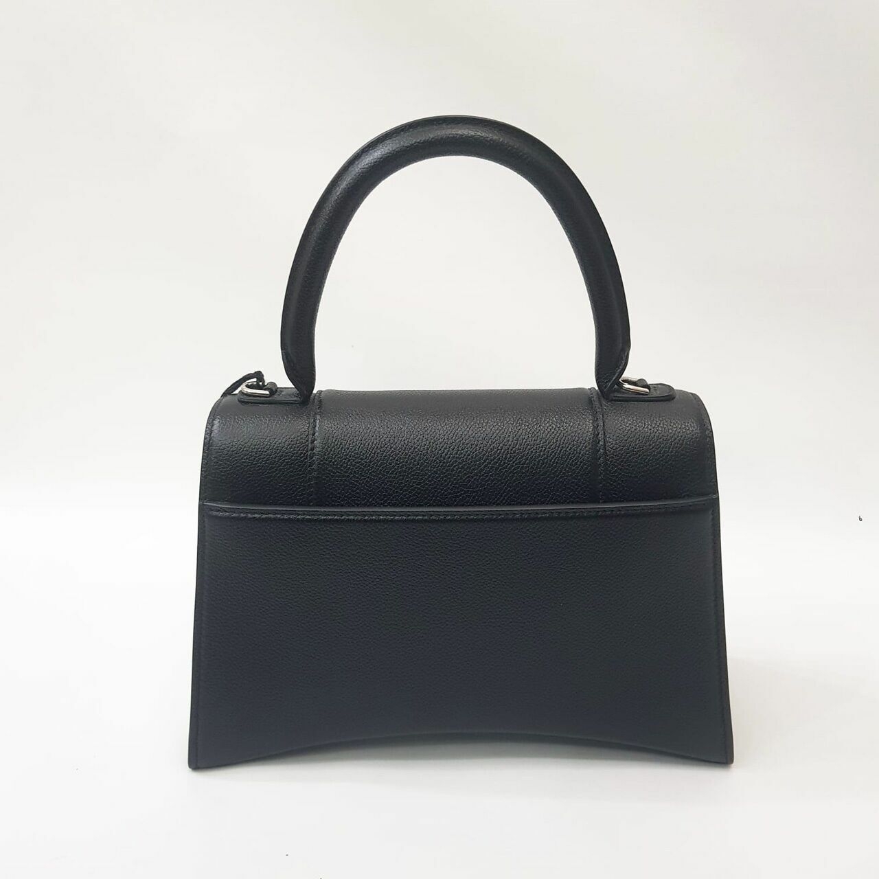 Balenciaga Hourglass Grained Black Medium SHW Satchel