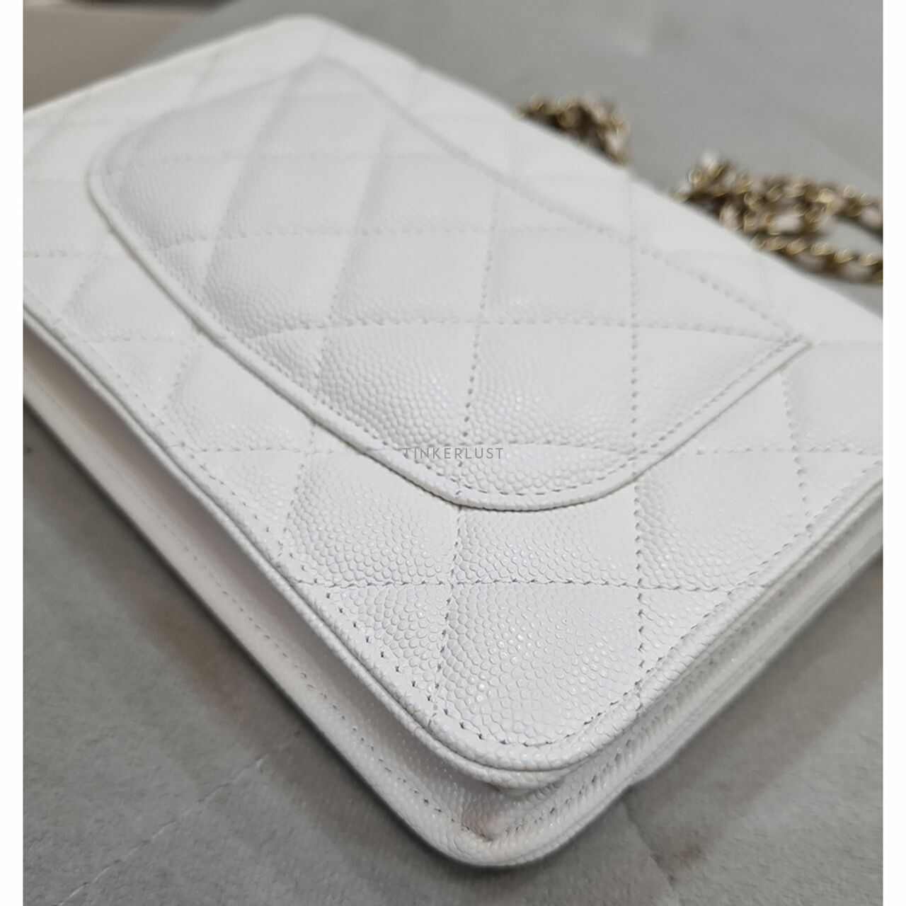 Chanel WOC White Caviar 2022 Chip LGHW Sling Bag