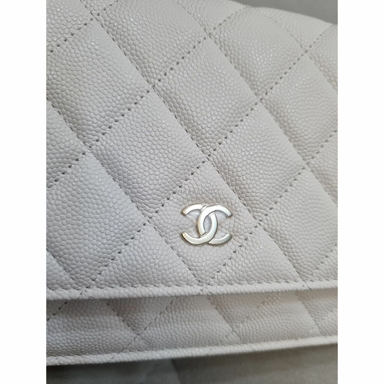 Chanel WOC White Caviar 2022 Chip LGHW Sling Bag