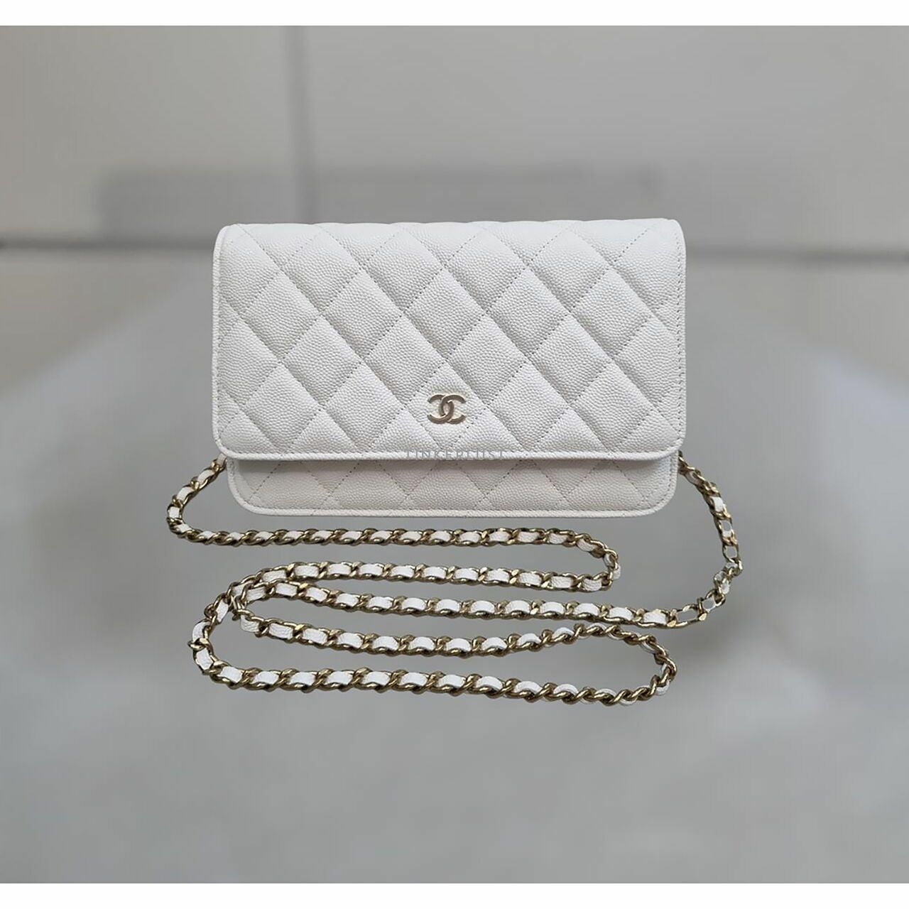 Chanel WOC White Caviar 2022 Chip LGHW Sling Bag