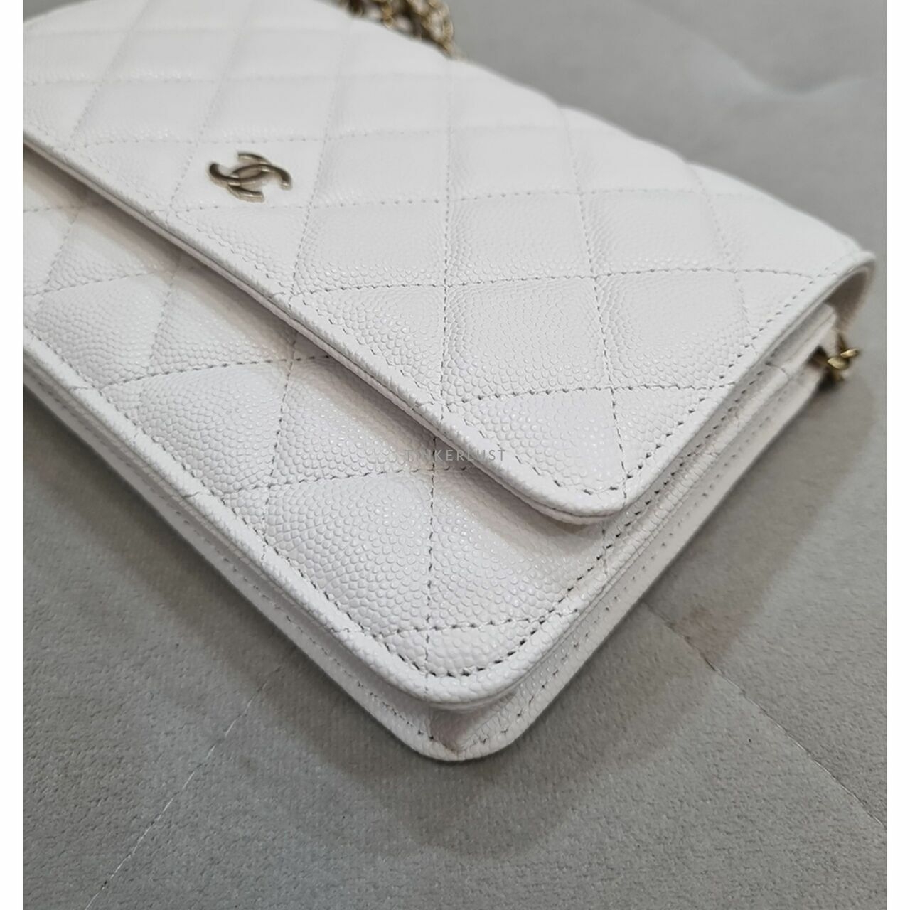 Chanel WOC White Caviar 2022 Chip LGHW Sling Bag