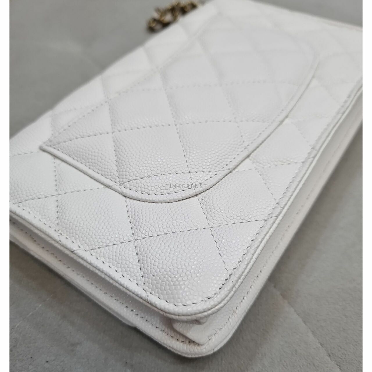 Chanel WOC White Caviar 2022 Chip LGHW Sling Bag