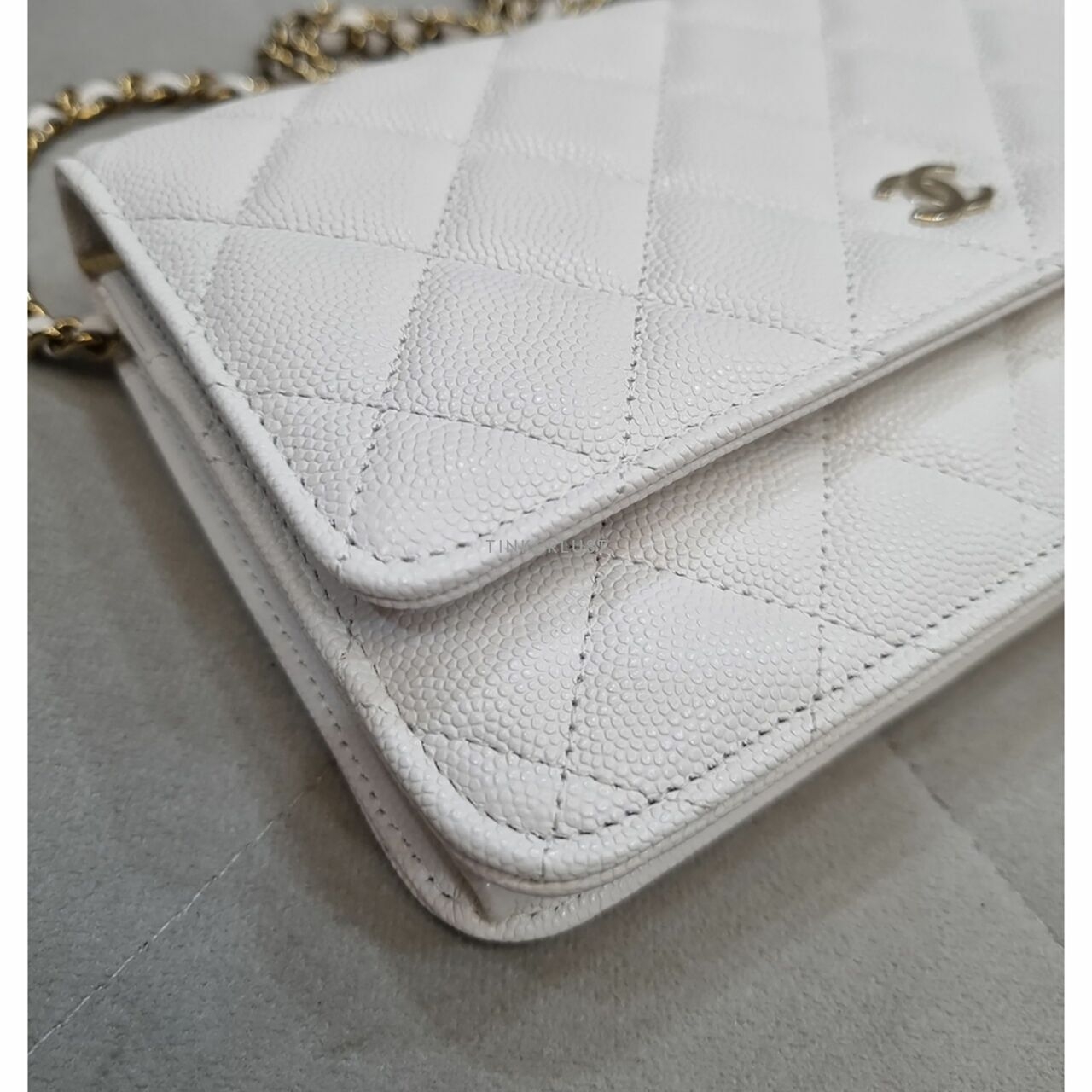 Chanel WOC White Caviar 2022 Chip LGHW Sling Bag