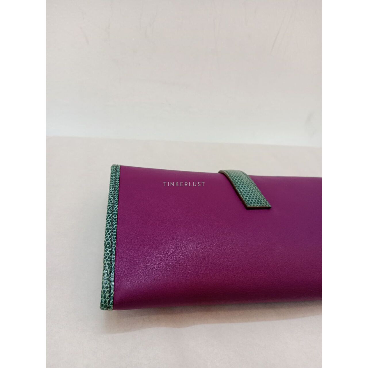 HERMES Jige Elan Touch In Blue Lizard/ Anemone Swift #X Wallet