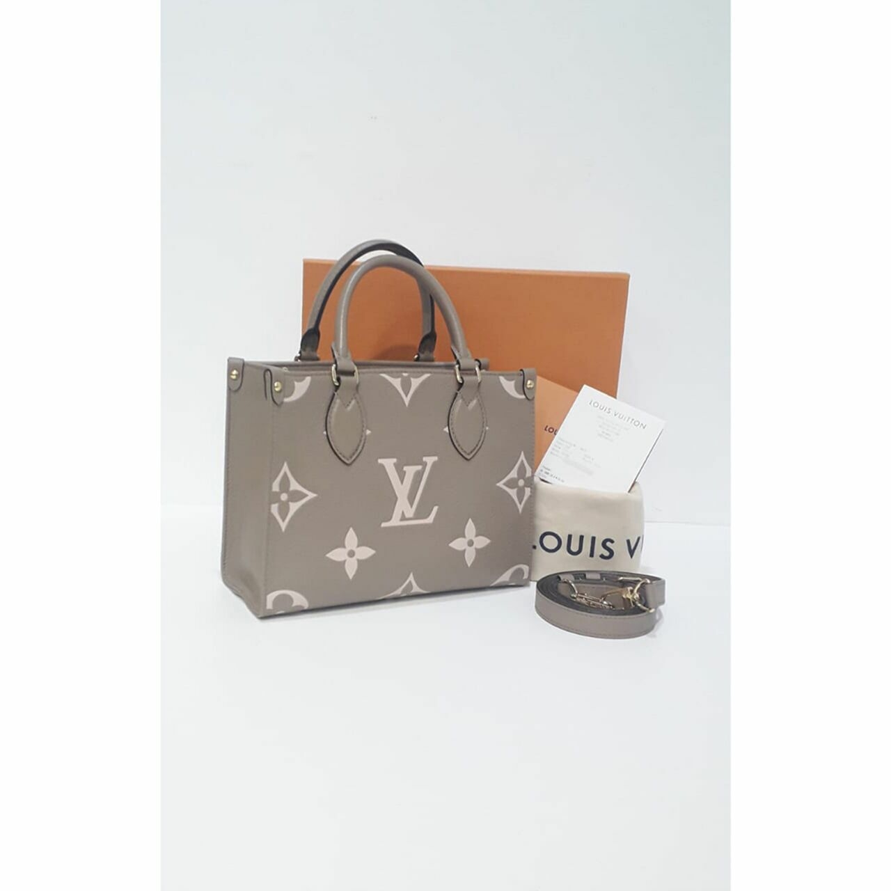 Louis Vuitton OnTheGo OTG PM Empreinte Tourterelle Creme Satchel