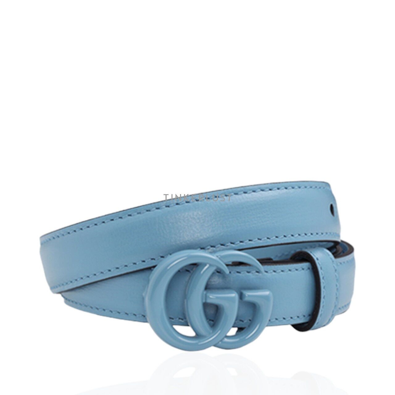 Gucci GG Marmont All Pale Blue Leather Belt