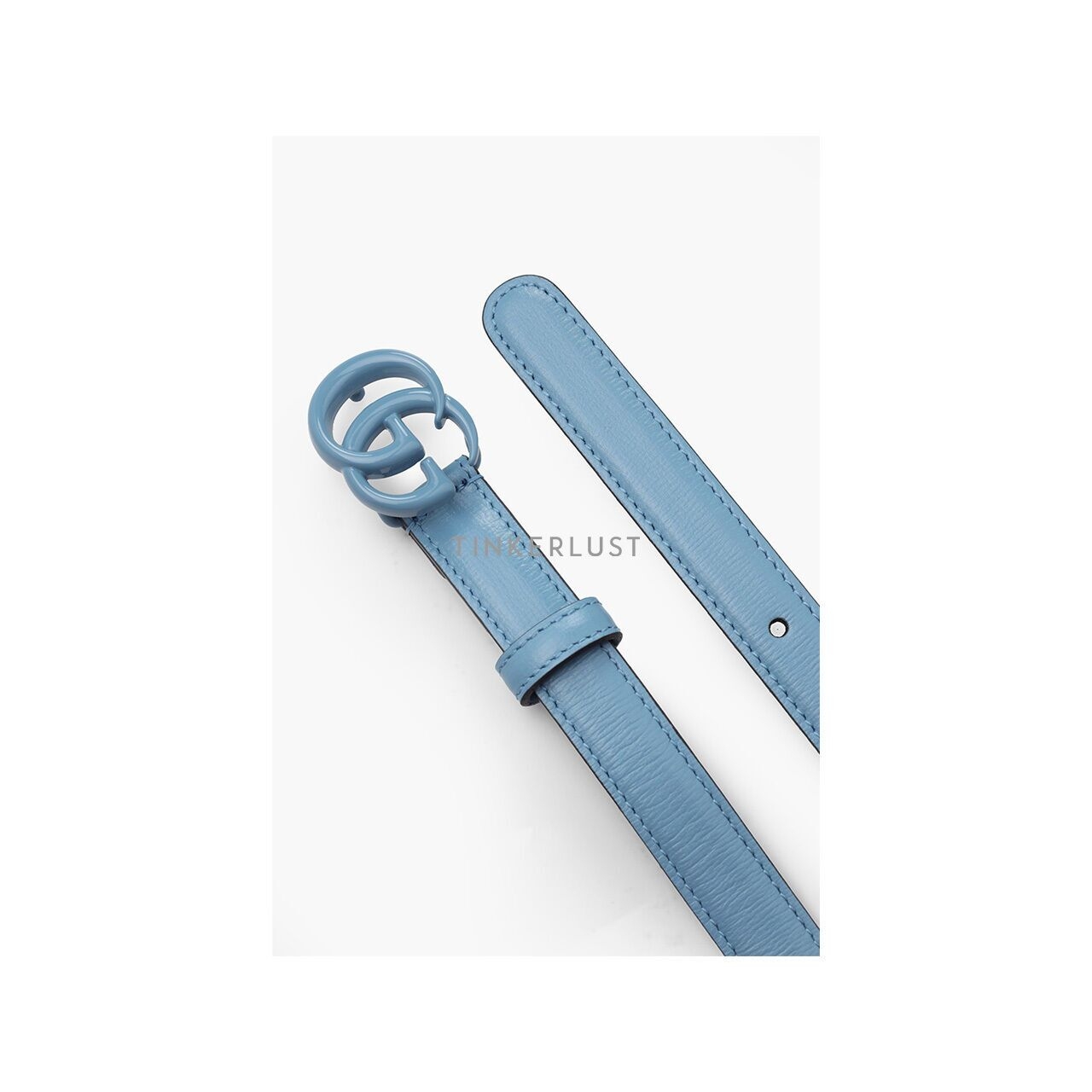 Gucci GG Marmont All Pale Blue Leather Belt