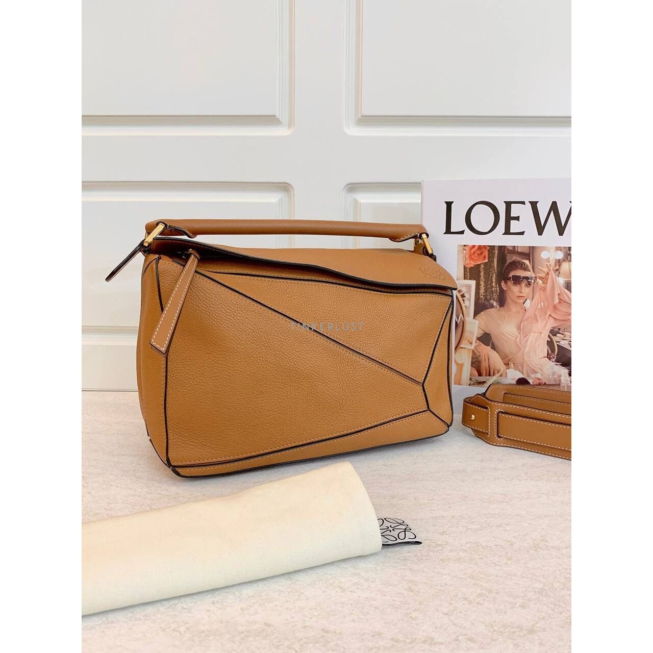 Loewe Puzzle Medium Caramel GHW 2018 Satchel Bag