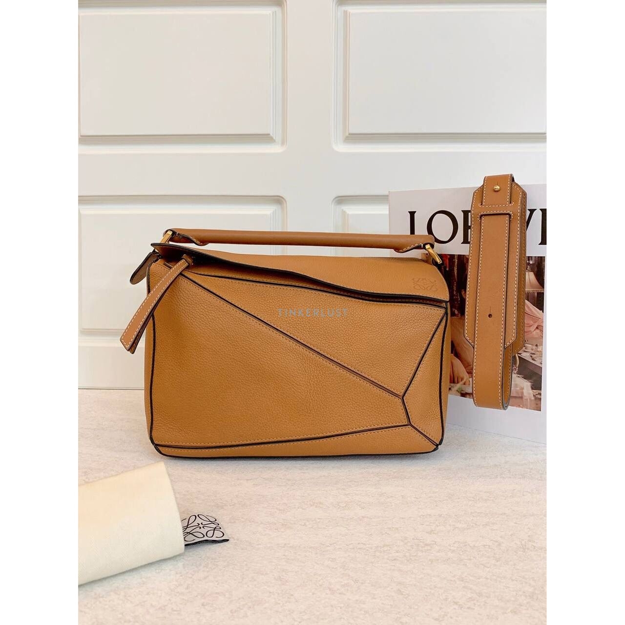 Loewe Puzzle Medium Caramel GHW 2018 Satchel Bag