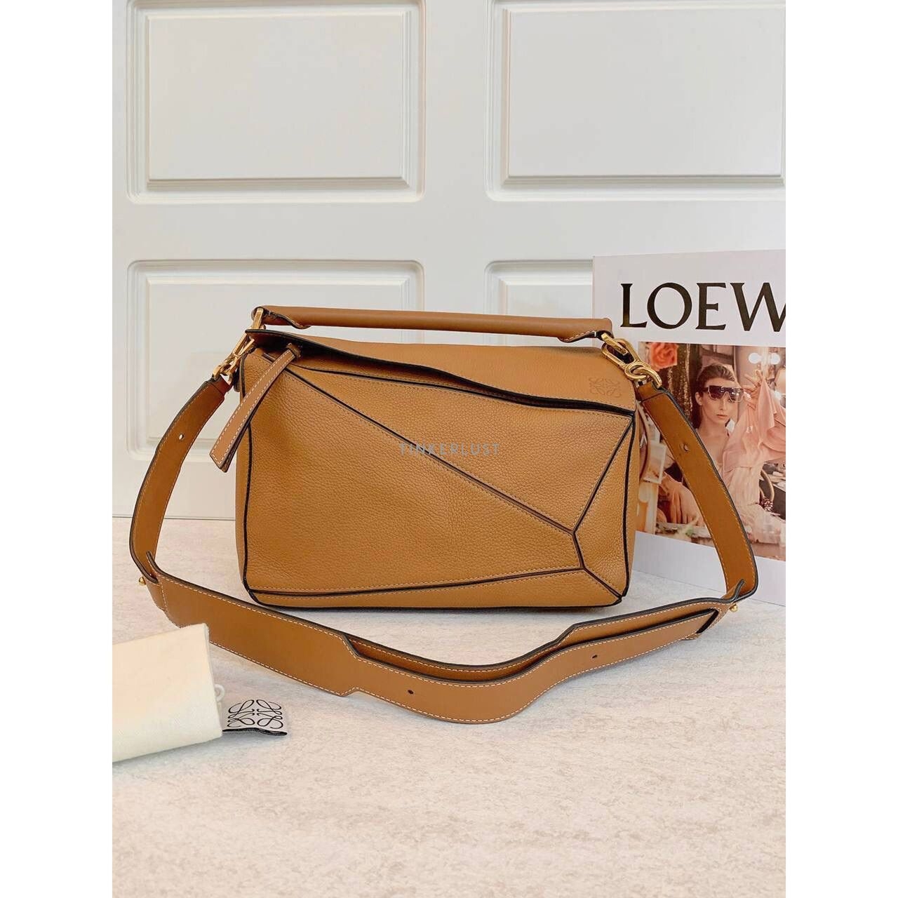 Loewe Puzzle Medium Caramel GHW 2018 Satchel Bag