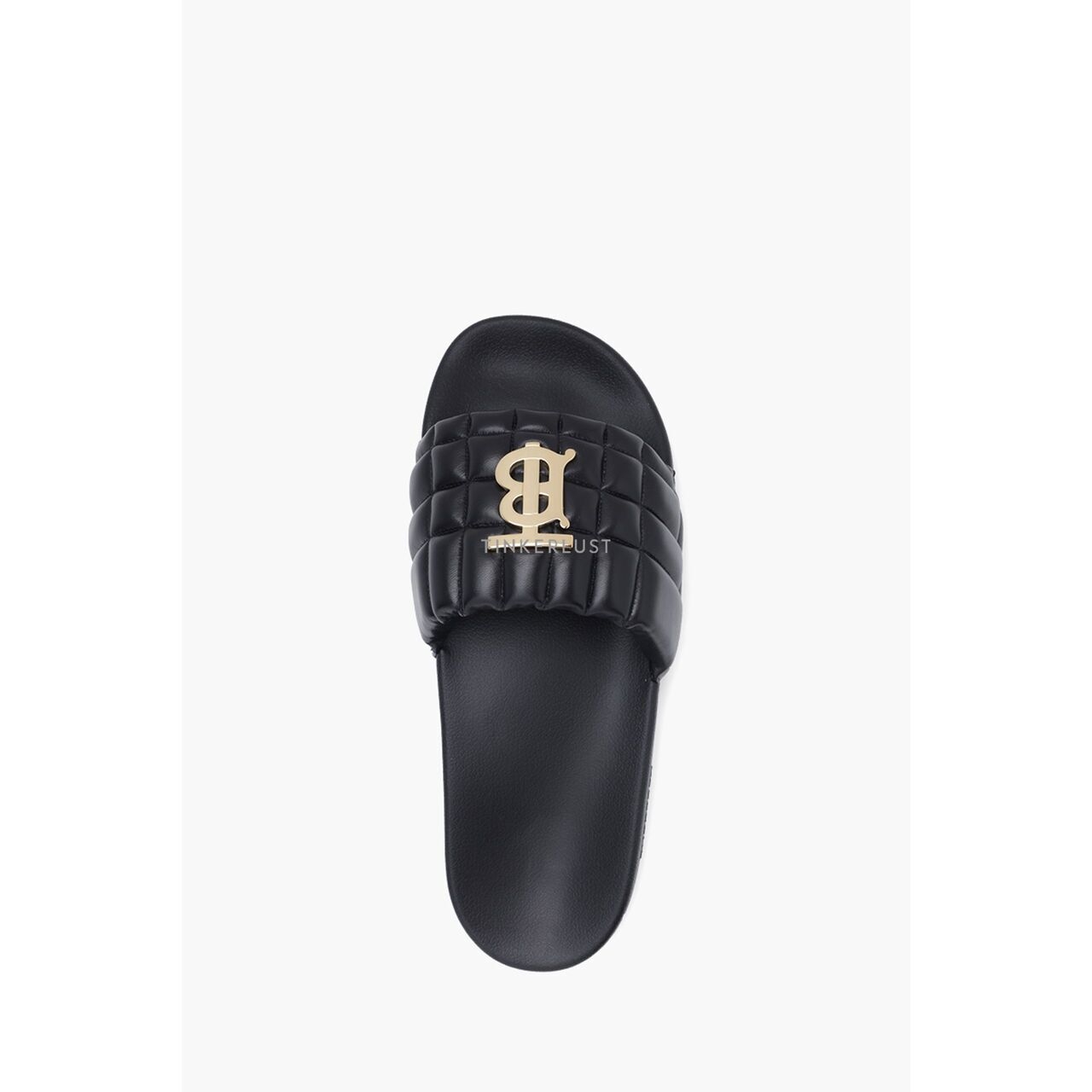 Burberry Men Monogram Motif Quilted Lambskin in Black Slide Sandals