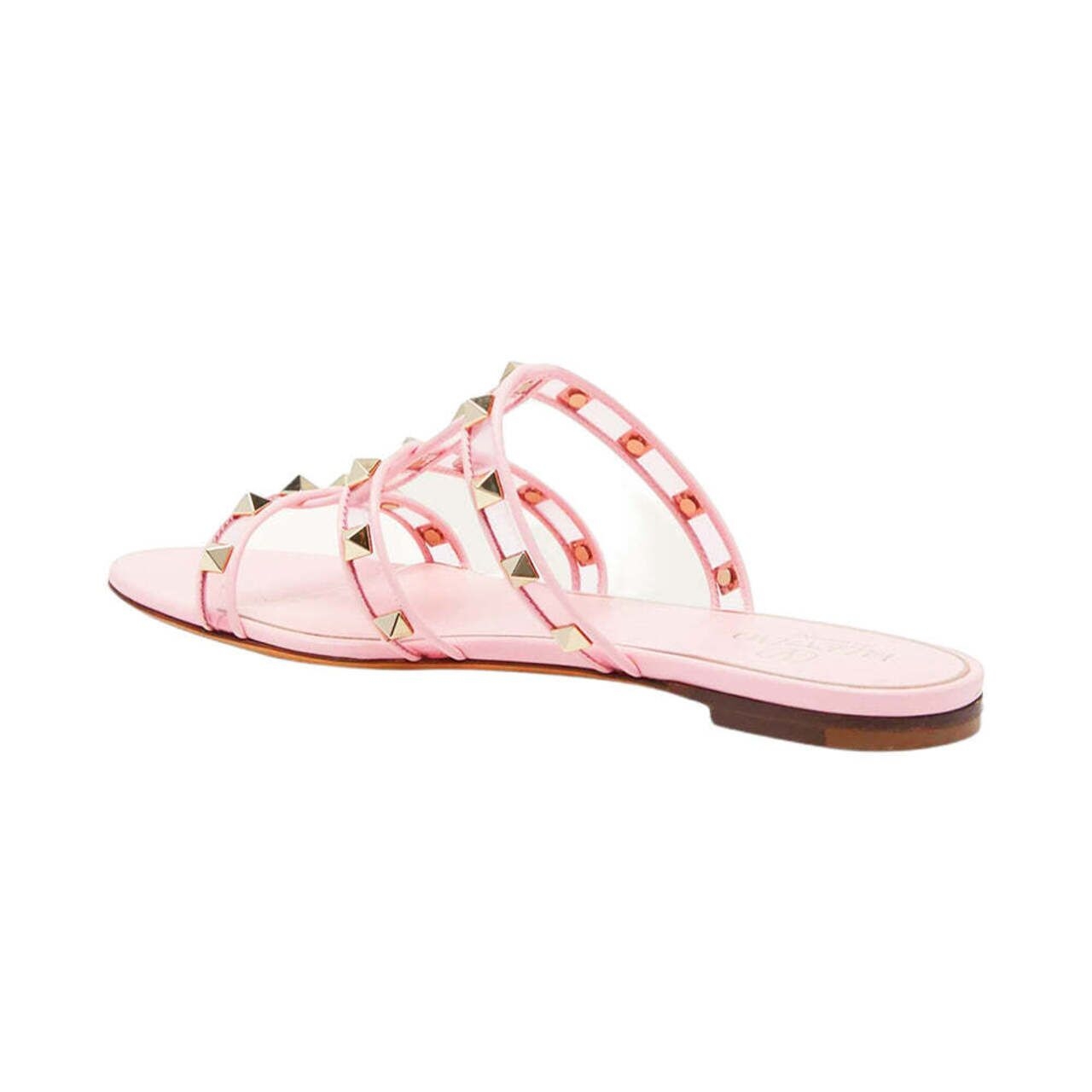 Valentino Garavani Rockstud Strappy Sandal Thong T Transparent Pink