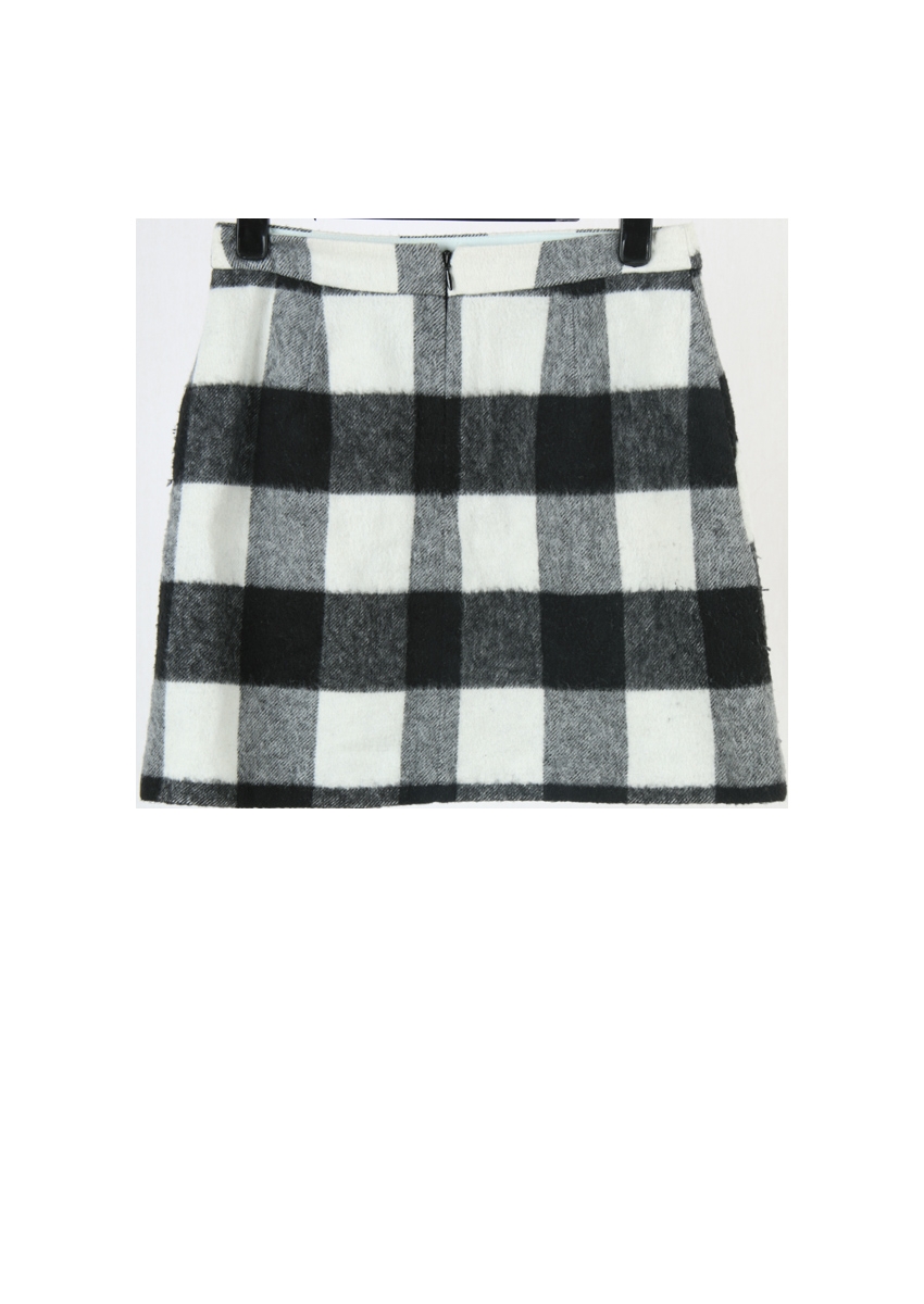 Topshop Grey And White Plaid Skirt